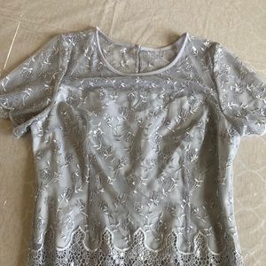 Caramia Sequined Top Silver Size 14W